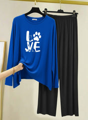 WOMENS NIGHT SUIT (Jersey with Contrast Trouser)
