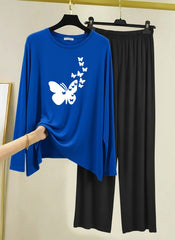 WOMENS NIGHT SUIT (Jersey with Contrast Trouser)