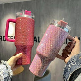 40oz Rhinestone Tumbler Straw Cup Stainless Steel Glitter