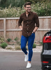 Men's Pant Shirt Pack of 2 With Blue Denim Jeans and Shamrage Shirt