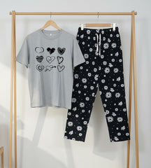 WOMEN’S NIGHT SUIT (with Contrast Trouser)