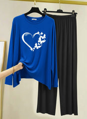 WOMENS NIGHT SUIT (Jersey with Contrast Trouser)