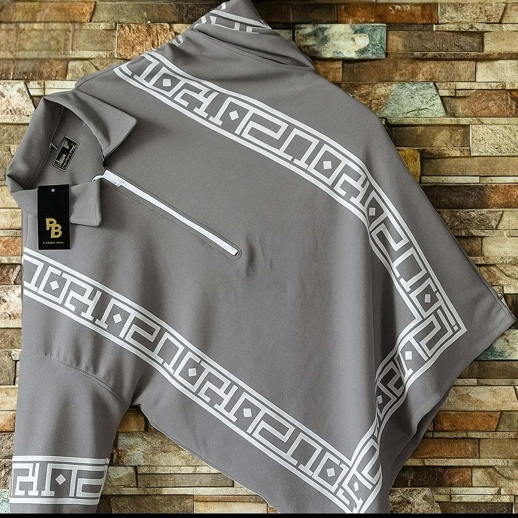 Half Zip Printed Tshirt