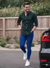 Men's Pant Shirt Pack of 2 With Blue Denim Jeans and Shamrage Shirt