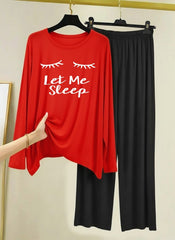 Women Night Suit(jersey with contrast trouser)