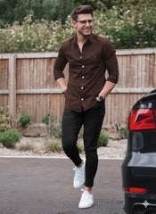 Men's Pant Shirt Pack of 2 With Black Denim Jeans and Shamrage Shirt